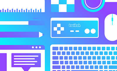 Twitch Essentials controller essentials game geometry gradient icon illustration simple streamer twitch twitch.tv vector