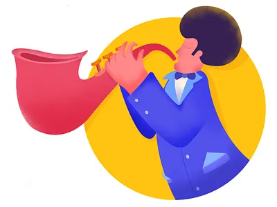 Jazz cartoon character character flat illustration jazz musician saxophone vector