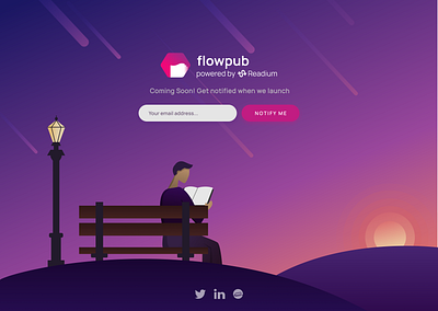 Coming Soon Landing Page - FlowPub branding coming soon illustration ui uidesign web