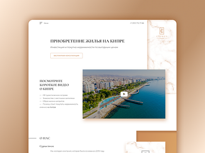 Landing page Cyprus Invest creative inspiration landing landing page page ui video web web design website