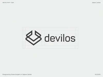 devilos branding devil icon logo minimalism stacks technology