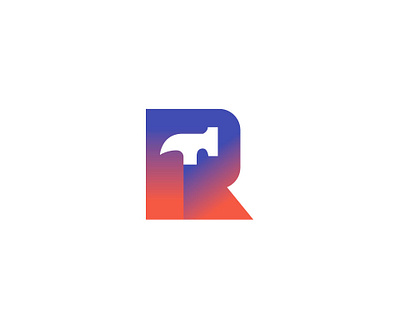 Letter R / hammer bold design geometric hammer letter logo logodesign modern r