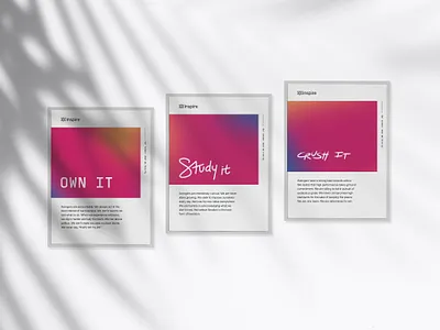 Core Value Posters branding colorful company culture gradients graphic design layout mission poster design startup typography values visual identity