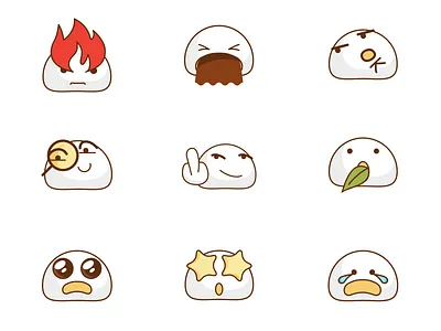 Food set emoji design emoji illustrator