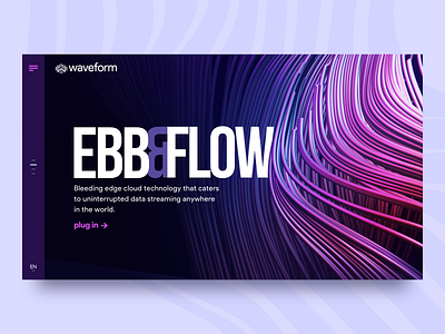 Waveform landing page concept 3d animation 3d modeling adobexd banners blender blender3d lines logo particles rapidgems rapidgemsstudio ui uiconcept website