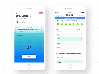 Assessment Mobile Design design flat product design typography ui ux