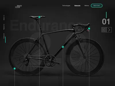 Biked Product page bicycle bicycle shop clean ui configurator dark ui detail page ecommerce minimalistic online shop product product page web website