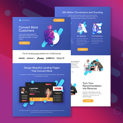 Optimization Analyst Landing Page adobe xd design gradient landing page landing page design rounded simple ui ui ux design ui ux ux design vector web design