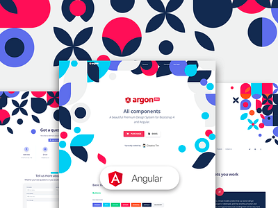 Argon Design System PRO Angular angular angularjs bootstrap buttons code contact us inputs kit landing page pattern pattern design premium responsive webdesign website design