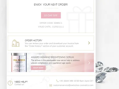 Swissline mail design - 2 banner cosmetics golden mail maling marble