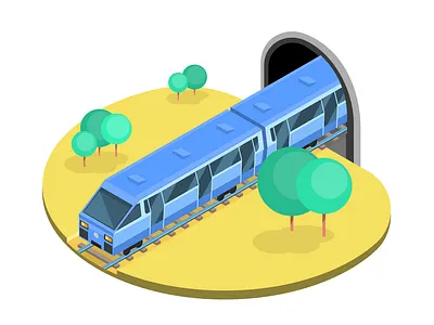 Train illustration illustrator isometry train