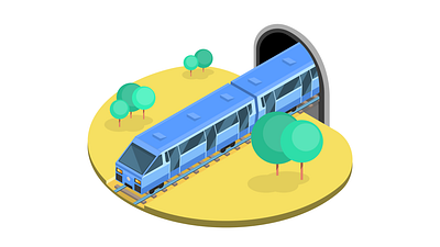 Train illustration illustrator isometry train