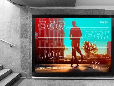 DASH / advertising advertising branding design identity logo outdooradvertising scooter sharingplatform визуальная идентификация разработка логотипа