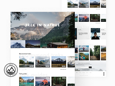 Track trek home page branding clean ui design homepage landing page logo minimalism traveling typography ui ux