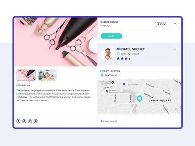 Wage App - Task app blue branding dailyui description iteo iteoteam location map price profile rate star task tasks ui vector verified wage