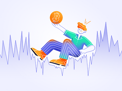 Bither illustration bitcoin bitcoins bither blockchain chart cryptocurrency design ethworks grain illustration procreate statistics ui ux