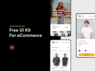 eCommerce - Free UI Kit Responsive add to cart adobe xd app adobe xd free app design behance design download for free ecommerce app ecommerce free app ecommerce ui kit fashion app free download shop free fashion app free ui kit free ui kit web patryk polak shop free ui design zalando