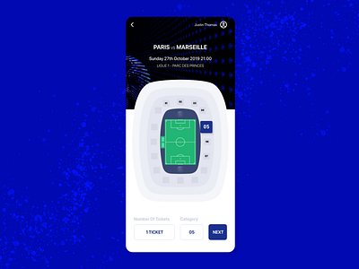 Booking Seat in Soccer Stadium app mobile psg sport stadium ticket ui ux