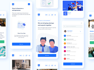 Responsive UI/UX Design Project blue clean design designers icon illustration layout man illustration minimal mobile app mobile app design simple sketch sleek startup ui ui design ux white space