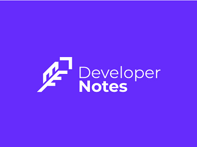 Developer Notes brand branding code codepen coding feather icon logo mark notes pen quill