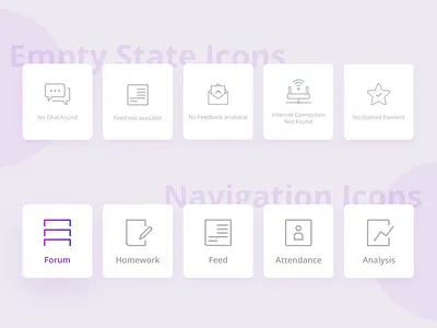 Ingenium App | Navigation & Empty States app clean design dribbble gradient icon illustration interaction ui vector