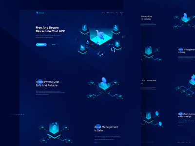 Bitcoin / Chat landing page design bitcoin ethereum exchange homepage ico illustration landing page mining ui