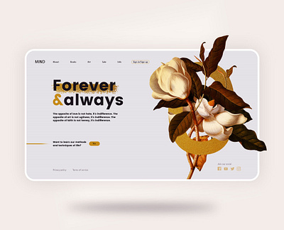 Floral Landing Page adobe xd clean concept contrast creative design illustration letter photoshop typography ui uiux ux web webdesign xd