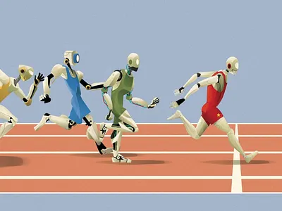 Race of Tomorrow editorial finance illustration robotic