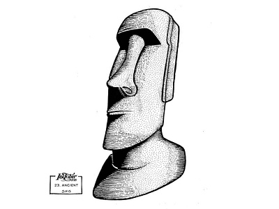 23. Ancient - Marker sketch ancient easter island figure inktober inktober 2019 marker sketch moai statue