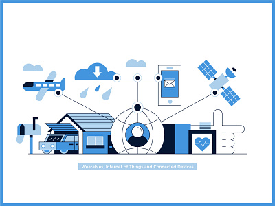 "Connected Devices" icon illustration behance cartoon connected devices dribbble best shot graphic art icon design internet of things outline satelite smart smart home smartwatch stroke stylish vector vector illustration wearables