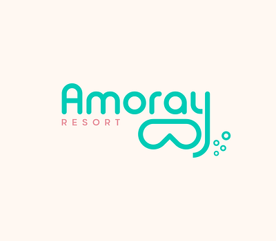 Amoray Wordmark creative dive icon mask pipe resort symbol typography water logo wordmark wordmarks