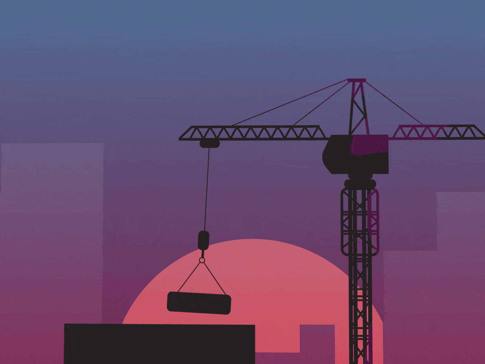 Build after effects animation build city illustration inktober2019 motion design sunrise