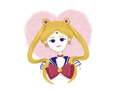 Usagi digital art digital illustration drawing illustration portrait sailor moon