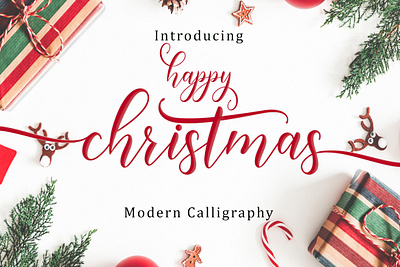 Font Happy Christmas branding calligraphy design font design fonts fonts collection illustration lettering logo vector