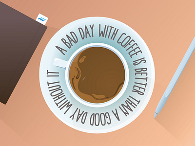 Coffee Quote Illustration art direction coffee cup illustration manypixels quote typography unlimited design vector