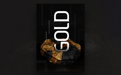 Gold Mineral Poster 3d art direction blender conceptual gold graphic photoshop poster