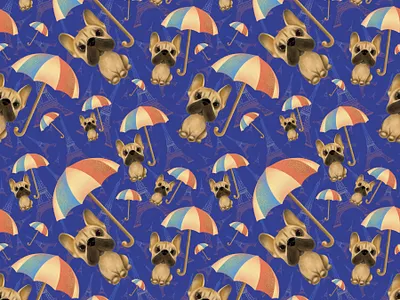 seamless pattern frenchie bulldog bulldogs design french frenchbulldog frenchie handpaint handpainted illustration photoshop procreate procreate app seamless seamlesspattern surface pattern surface pattern design surfacedesign