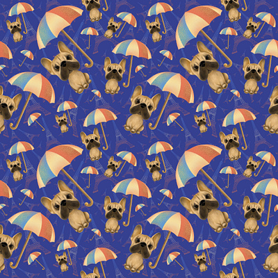 seamless pattern frenchie bulldog bulldogs design french frenchbulldog frenchie handpaint handpainted illustration photoshop procreate procreate app seamless seamlesspattern surface pattern surface pattern design surfacedesign