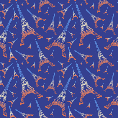 seamless pattern eiffel tower design eiffeltower france french handpaint handpainted illustration photoshop procreate seamless seamlesspattern surface pattern surface pattern design surfacedesign