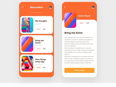 Book store app adobe xd app design interface ios minimalistic mobile store ui ux vector