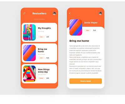 Book store app adobe xd app design interface ios minimalistic mobile store ui ux vector