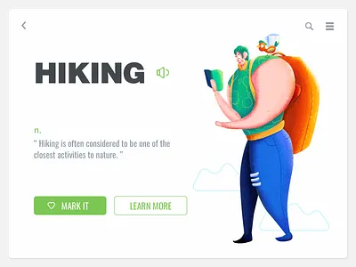 Hiking illustration painting ui ui design