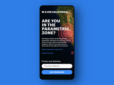 InsureTech solution for a California brokerage firm app application california earthquake figma insurance insuretech interface ios menu mobile product design ui ux