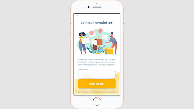 Newsletter signup page - iOS - DailyUI app dailyui dailyui 001 ios ios app newsletter signup subscription ux uxdesign