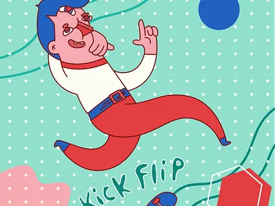 Kickflip childrens illustration creative digitalart illustration vector