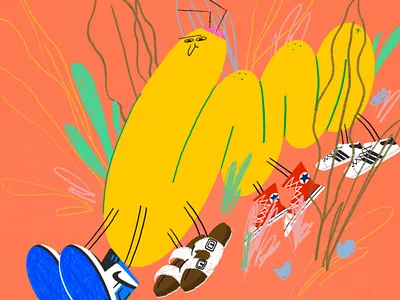 Shoe Collection advertising illustration brand illustration character colorful design editorial illustration illustration procreate vector