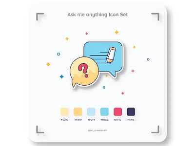 Ask me anything Icon Set animation app behance color color palette dribble illustraion illustration illustrator minimal pinterest ui ux vector web website