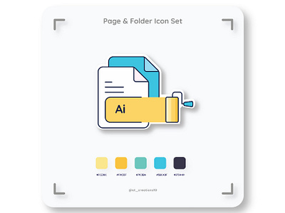 Page & Folder Icon Set adobe design flat icon illustration illustrator logo ui ux vector