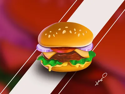 Burger digital drawing burger burgerart digital art digitalart digitaldrawing eating fastfood foods illustration ipadpro meal procreate restaurant snacks