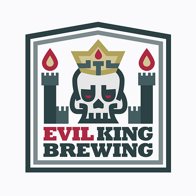 Evil King Brewing Badge adobe badge beer branding brewery evil identity identitydesign illustrator logo skull skulls
